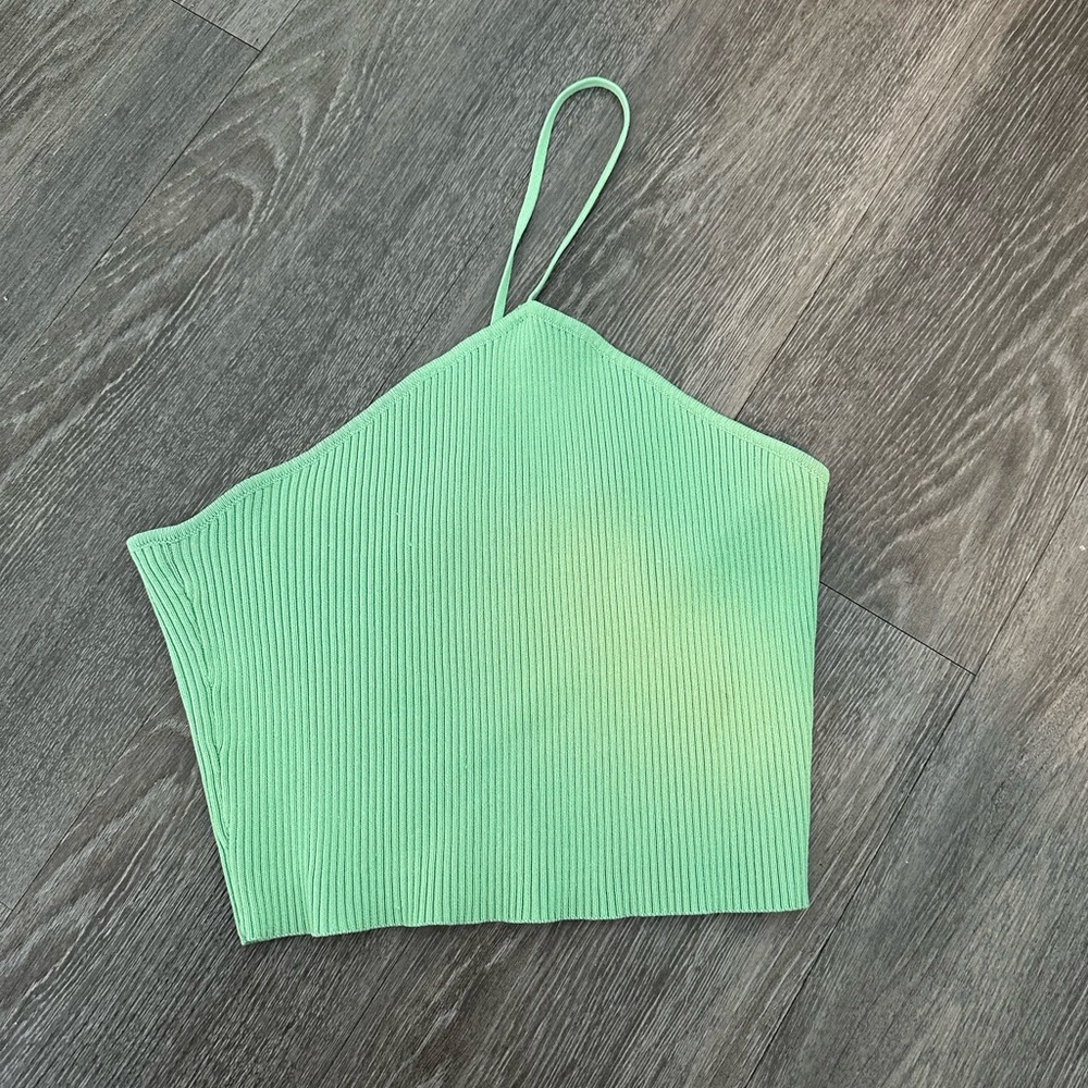 Princess Polly Green One Shoulder Crop Top
